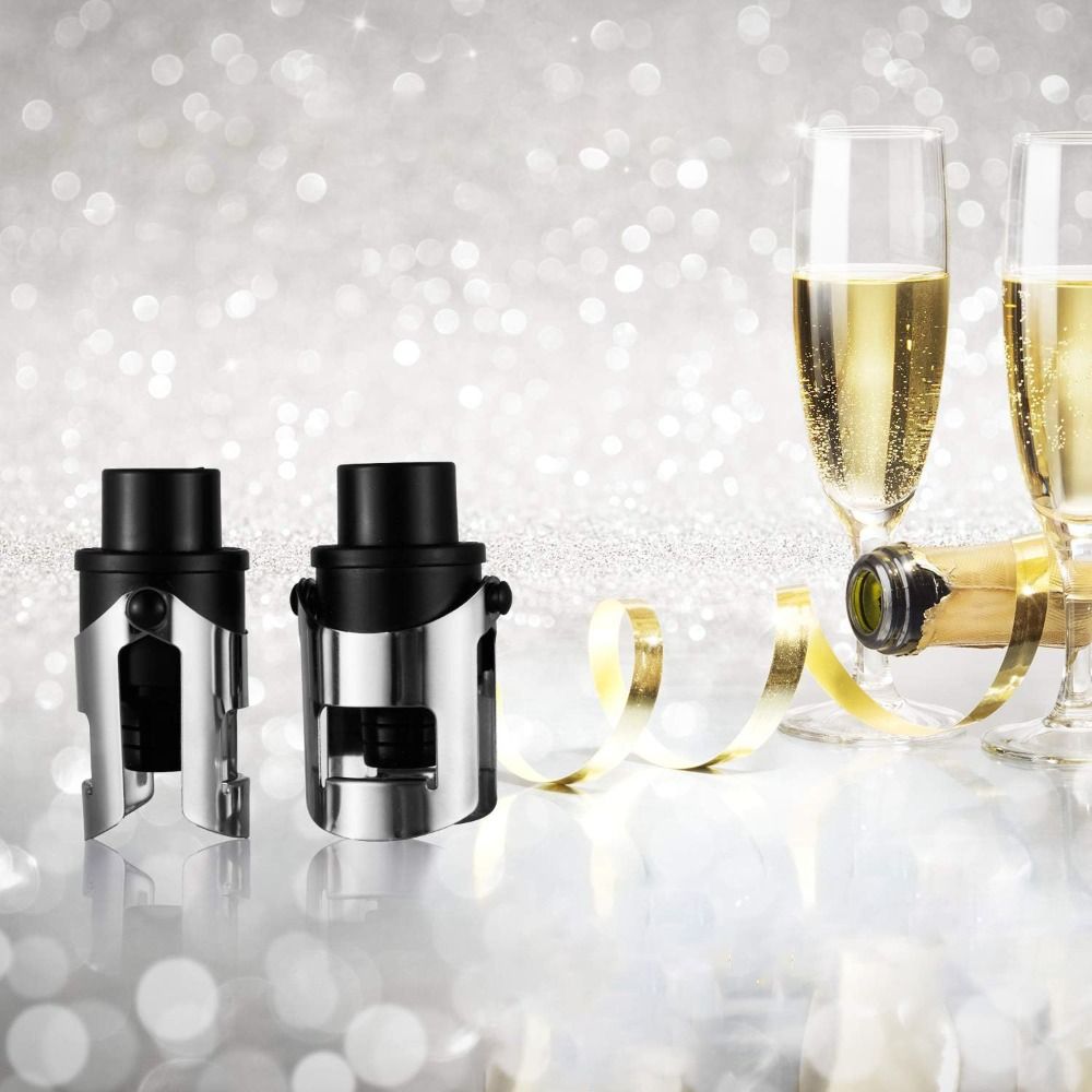 Wine Preservation Pump - 2 buah Penutup Botol Sampanye Vakum