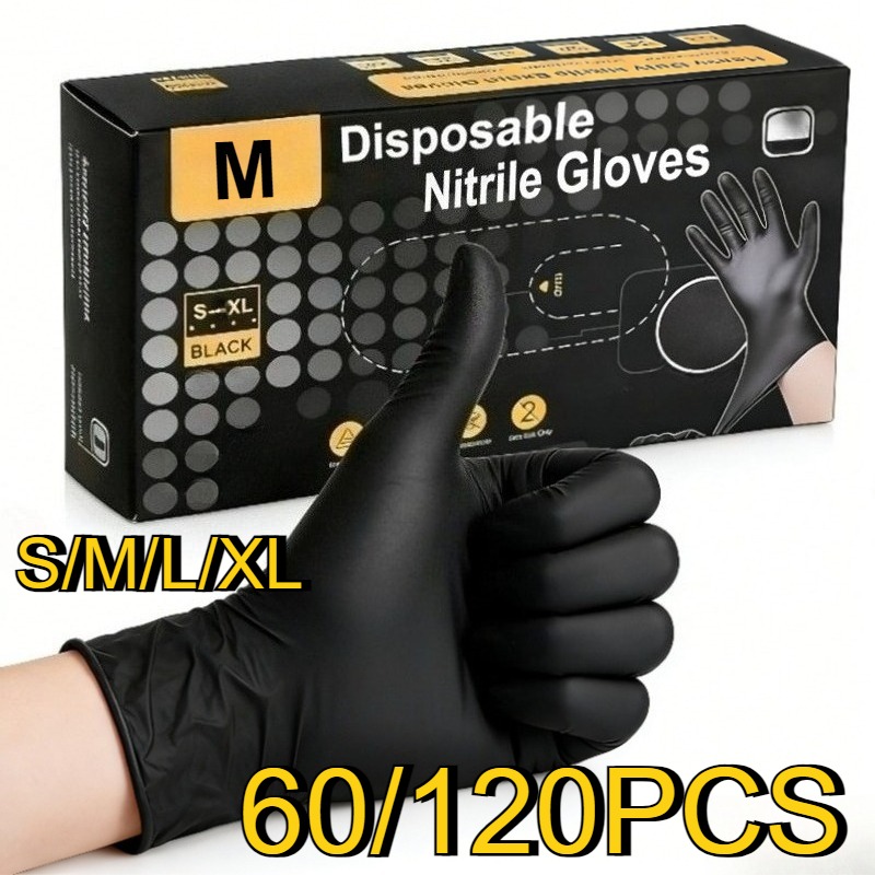 Home Barber - 60/120 Buah Sarung Tangan Nitril Hitam