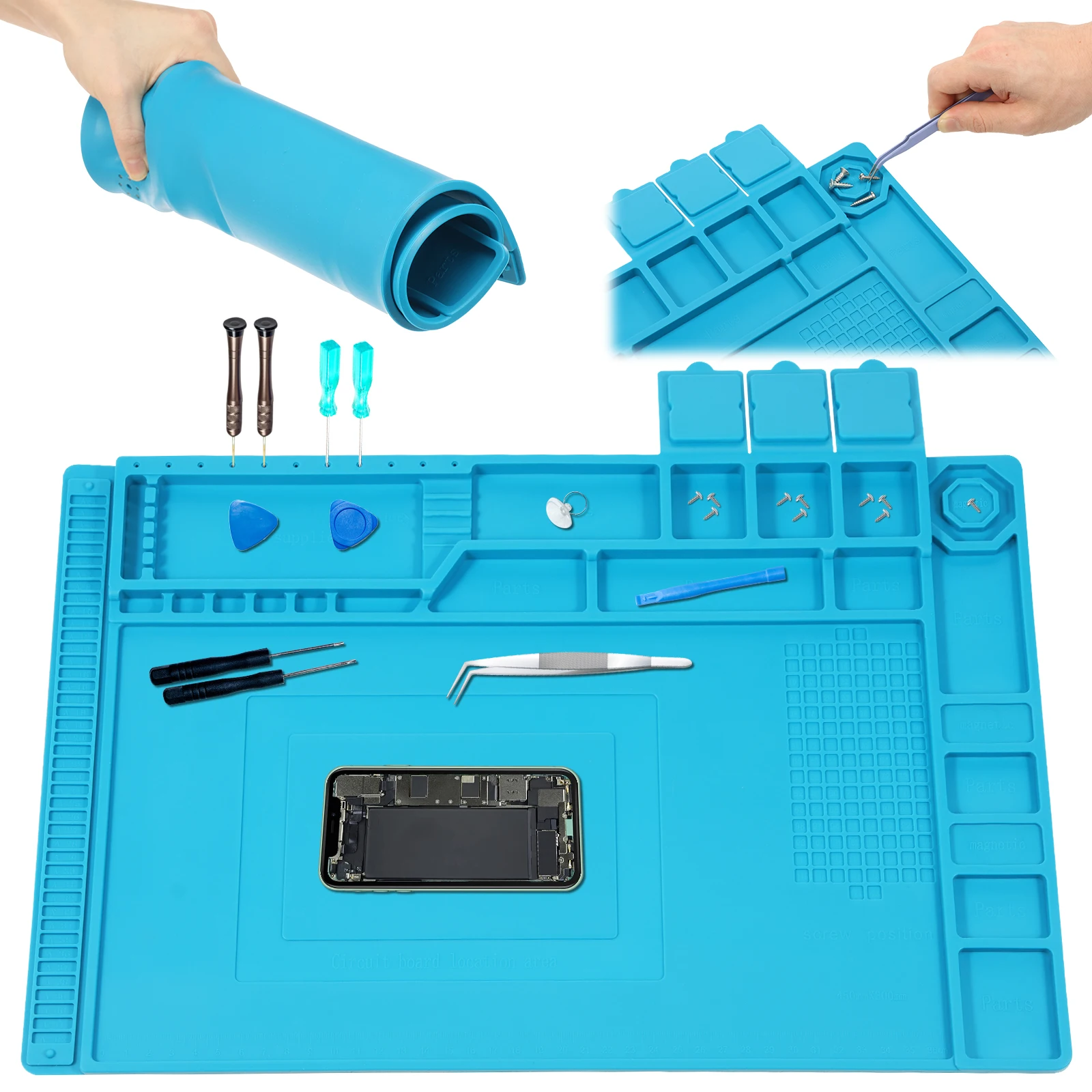 Bar Mat Rubber - Alas Kerja Silikon 45x30cm Tahan Panas