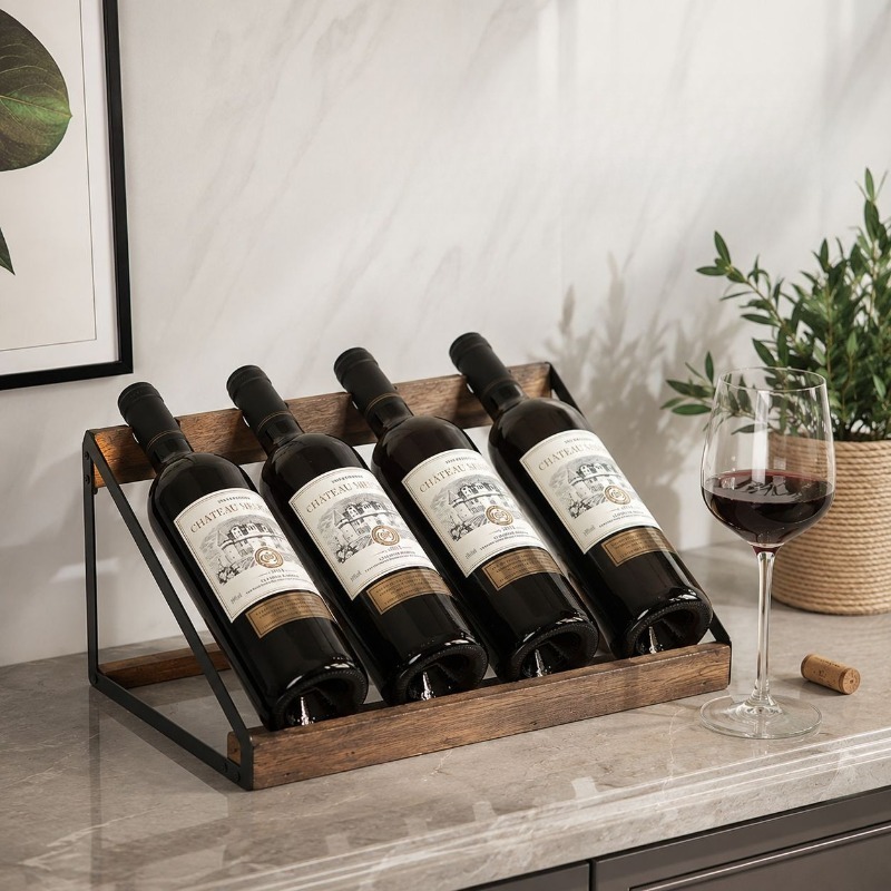 Rak Anggur Kayu untuk Bar Ruma - Home Bar Shelf ulasan dan harga