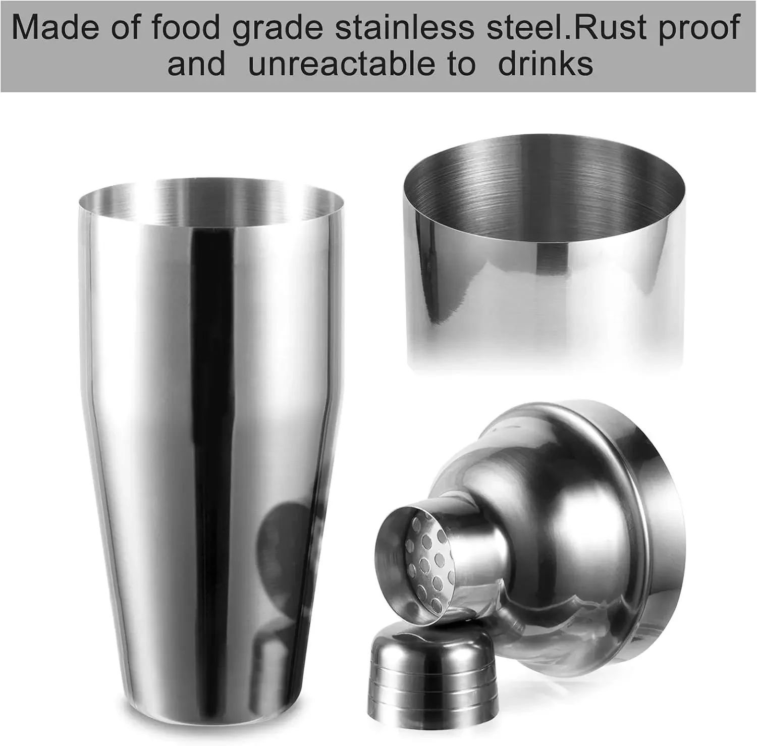 3/6 buah pengocok koktail baja - Boston Shaker Set ulasan dan harga