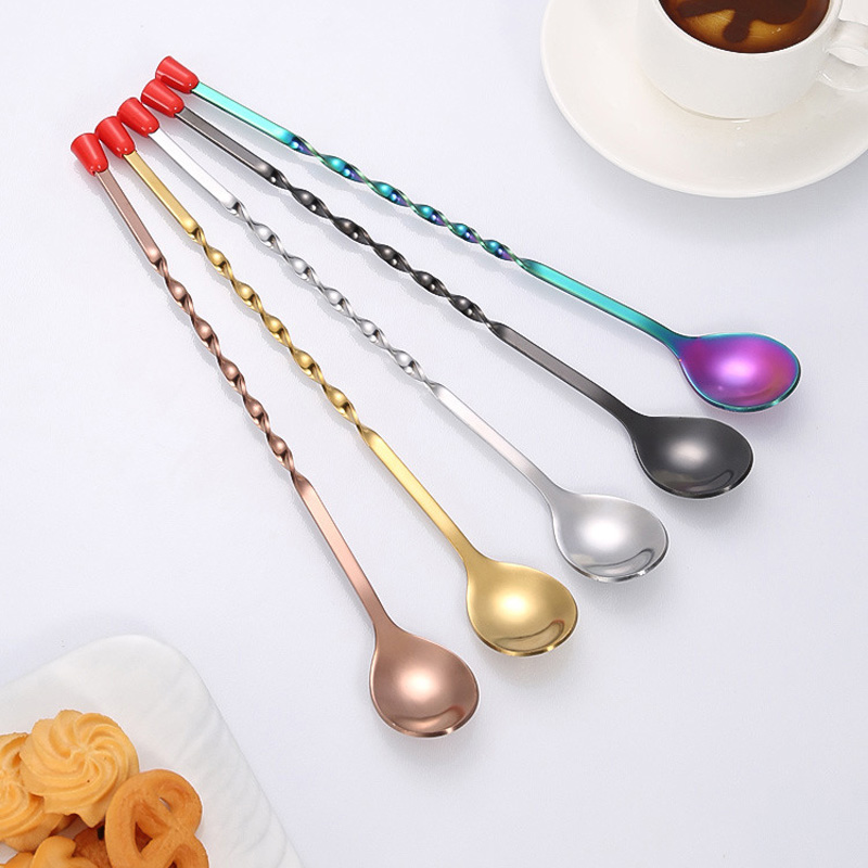 100 Buah/Lot Sendok Pengaduk K - Bar Spoon Twisted ulasan dan harga