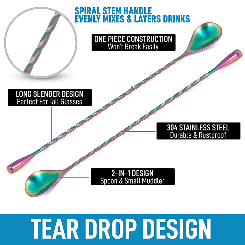 30Cm/40Cm/50Cm Sendok Bar Kokt - Bar Spoon Twisted ulasan dan harga