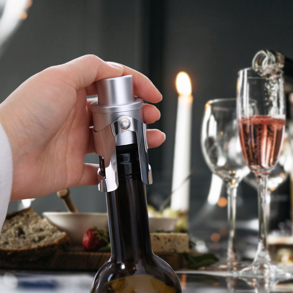 2 buah Penutup Botol Sampanye  - Wine Preservation Pump ulasan dan harga