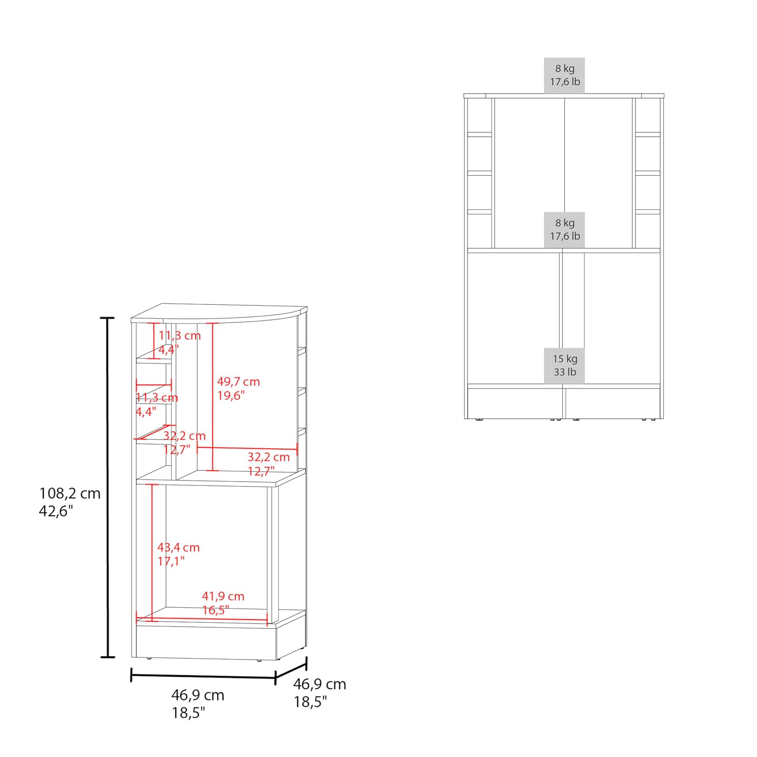 Lemari Bar Sudut dengan Rak An - Home Bar Shelf ulasan dan harga