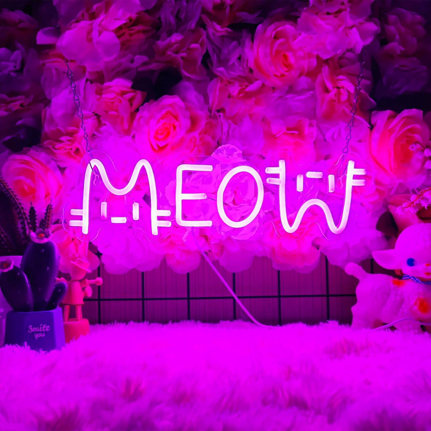 Lampu Neon LED Meow Bertenaga  - Home Bar Signs ulasan dan harga