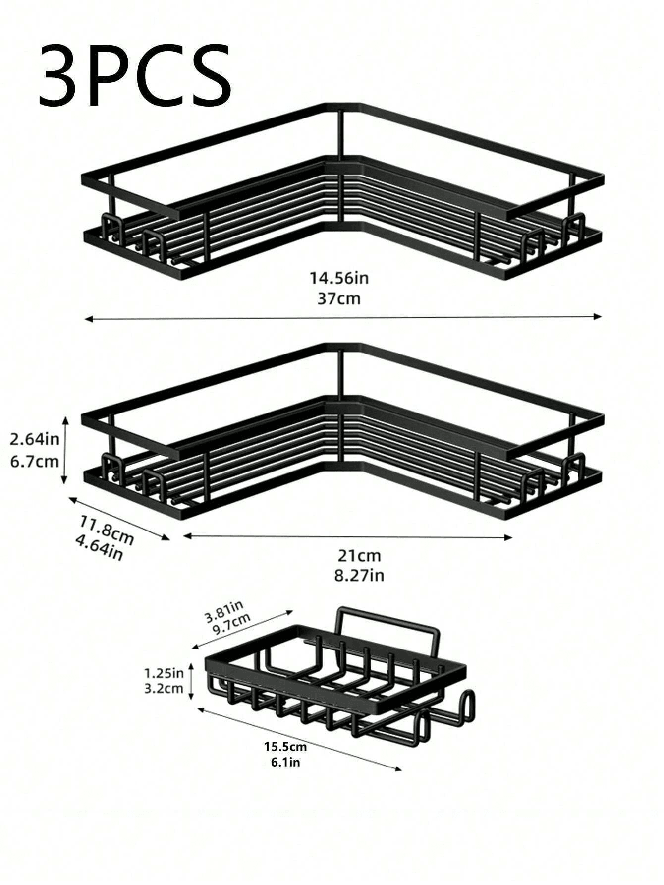 3 Paket Rak Sudut Kamar Mandi  - Home Bar Shelf ulasan dan harga