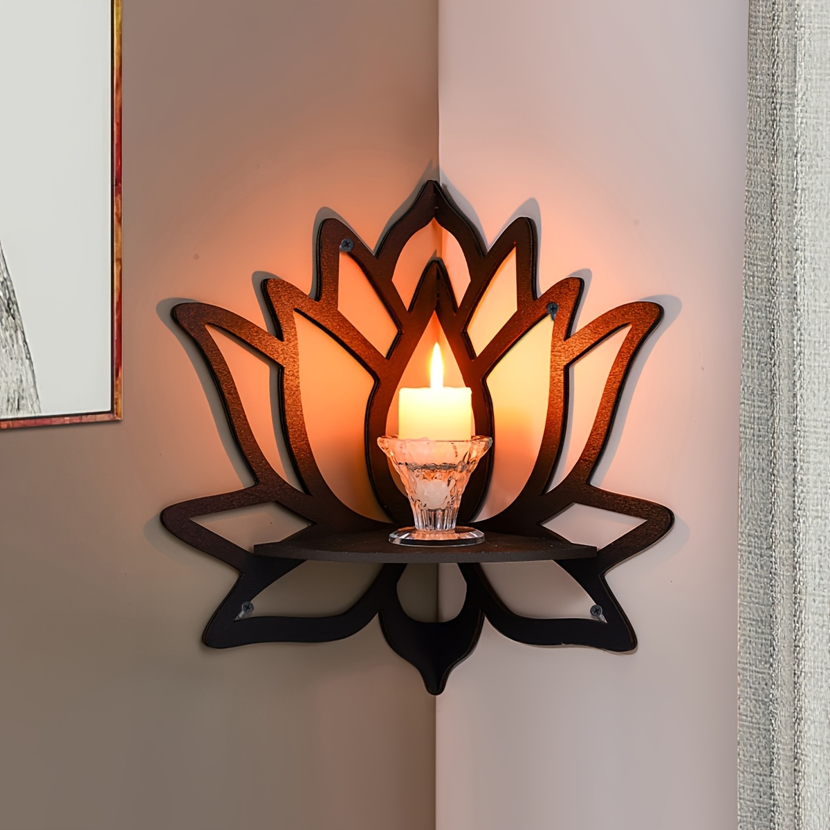 Rak Sudut Mengambang Lotus, Ra - Home Bar Shelf ulasan dan harga